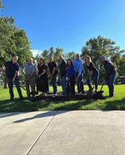 A dozen local officials put shovels into ground at Bountiful Fiber groundbreaking ceremony